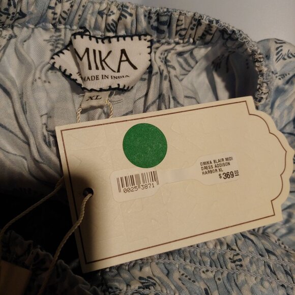 Omika Baby Blue Floral Blair Midi Addison Harbor Dress Smocked Tiered. XL NWT - Picture 11 of 11